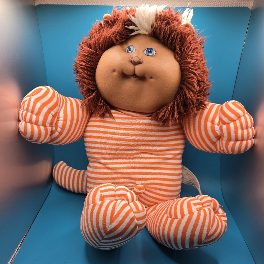 Striped Orange Plush Lion Toy Cabbage Patch